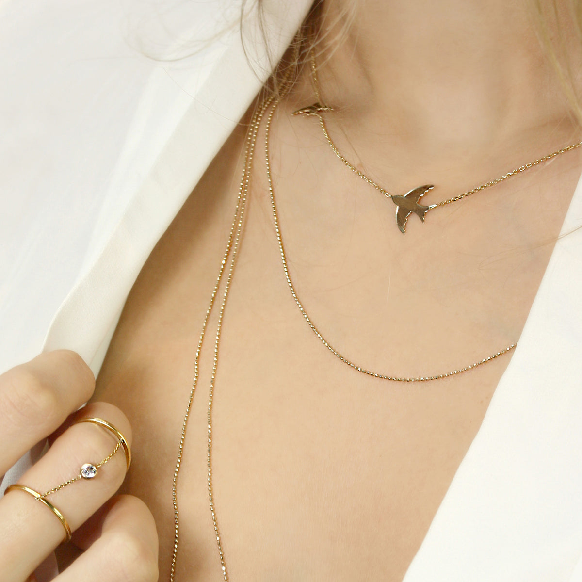 Fly me to the moon Zircon Necklace